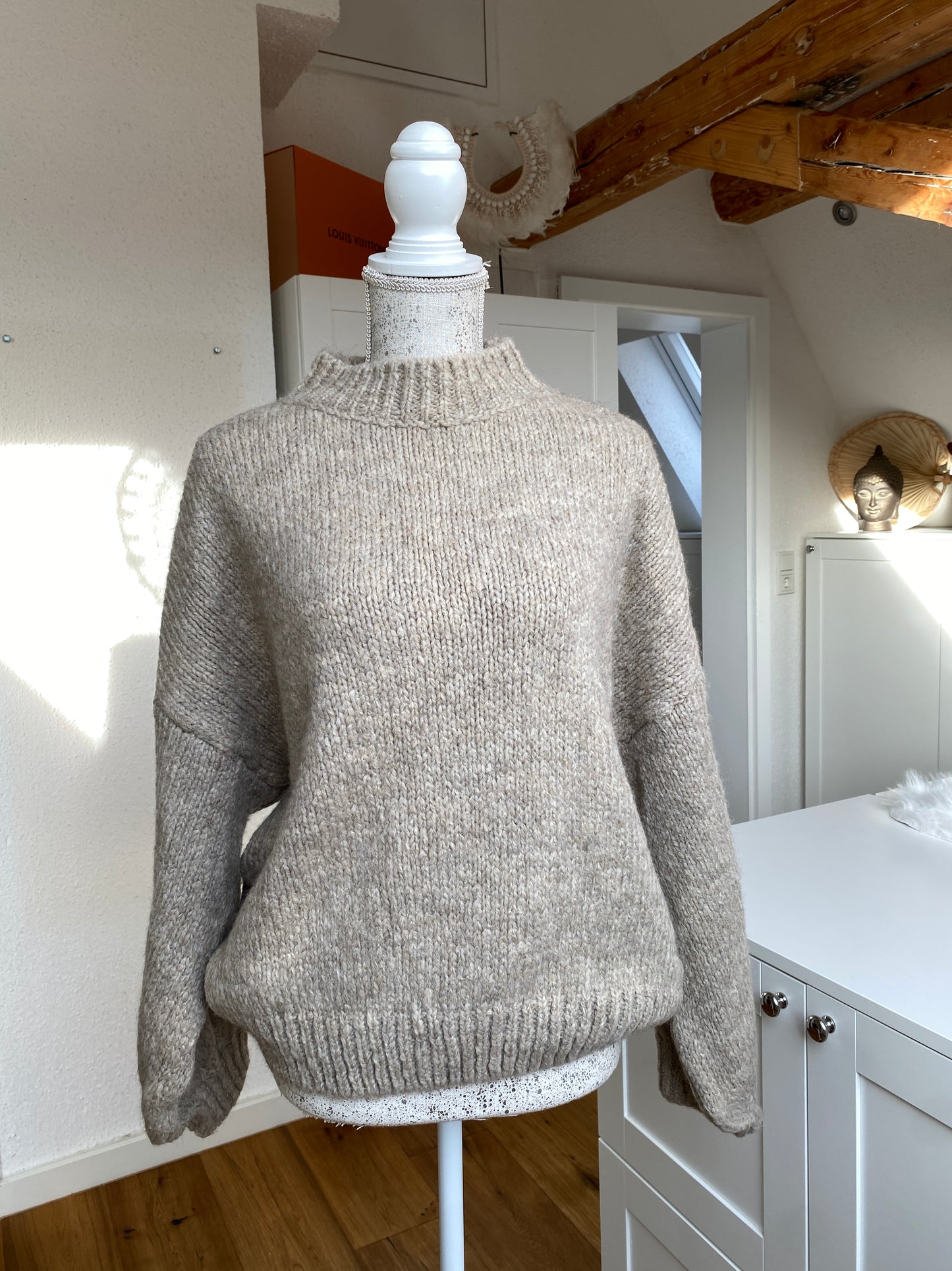 Cozy Strickpullover - taupe