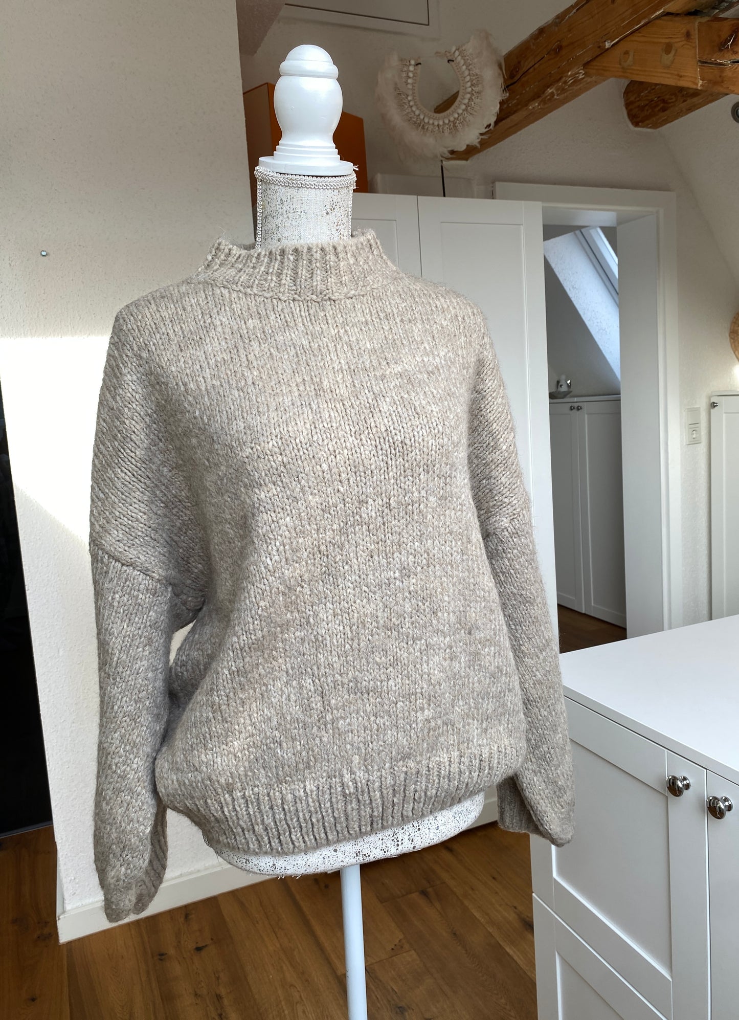 Cozy Strickpullover - taupe