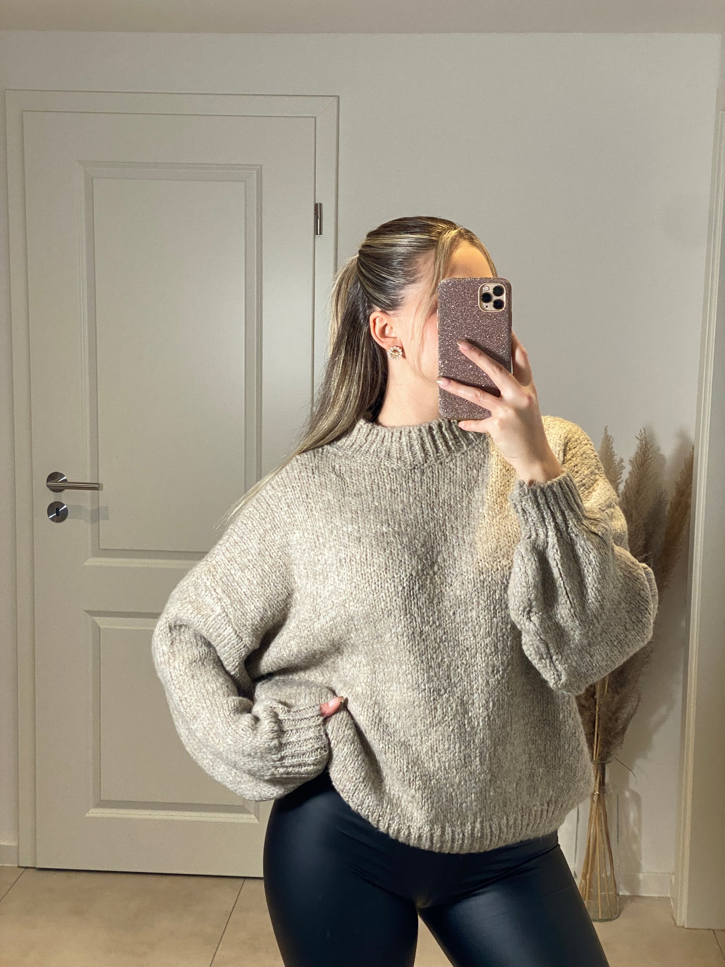 Cozy Strickpullover - taupe