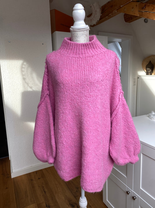 Cozy long Strickpullover - Pink