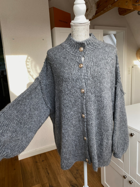 Cozy Strickjacke Grau