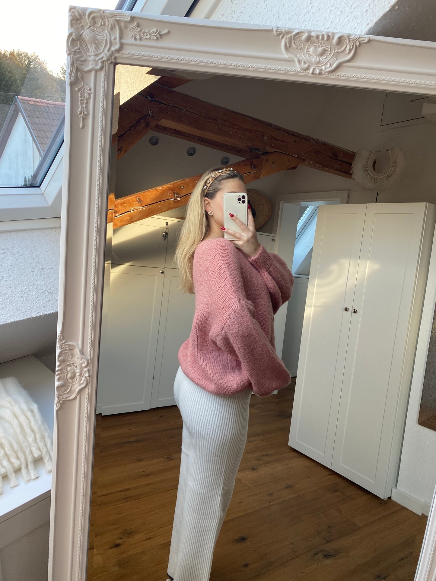 Schleifchen Strickjacke - blush