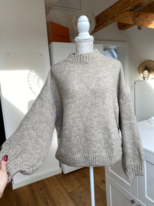 Cozy Strickpullover - taupe