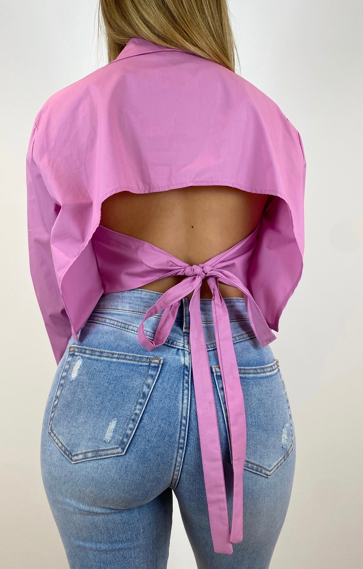 Lina cropped Hemd rosa