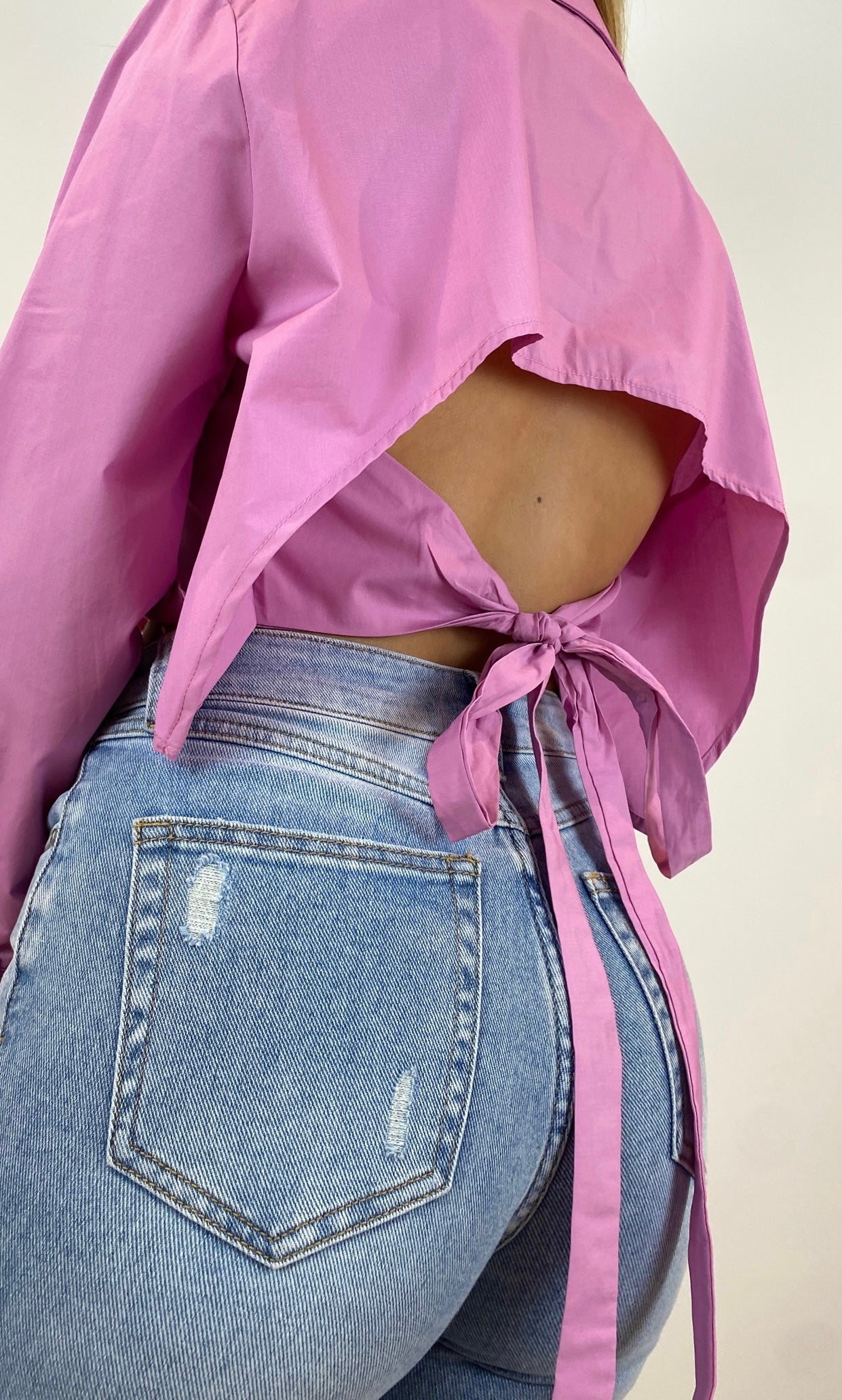 Lina cropped Hemd rosa